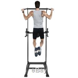 Heavy Duty Dip Station Power Tower Pull Push Chin Up Bar Home Gym Fitness Core