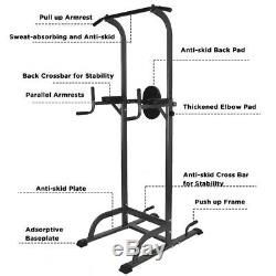 Heavy Duty Dip Station Power Tower Pull Push Chin Up Bar Home Gym Fitness Core