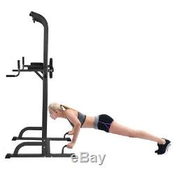 Heavy Duty Dip Station Power Tower Pull Push Chin Up Bar Home Gym Fitness Core