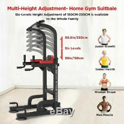 Heavy Duty Dip Station Power Tower Pull Push Chin Up Bar Home Gym Fitness Core