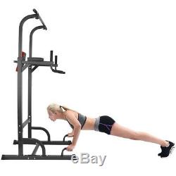 Heavy Duty Dip Station Power Tower Pull Push Chin Up Bar Home Gym Fitness Core