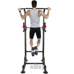 Heavy Duty Dip Station Power Tower Pull Push Chin Up Bar Home Gym Fitness Core