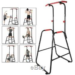 Heavy Duty Dip Station Power Tower Pull Push Chin Up Bar Home Gym Fitness Core