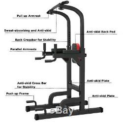 Heavy Duty Dip Station Power Tower Pull Push Chin Up Bar Home Gym Fitness Core