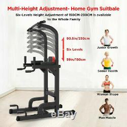 Heavy Duty Dip Station Power Tower Pull Push Chin Up Bar Home Gym Fitness Core