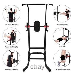 Heavy Duty Dip Station Pull Up Bar Power Tower Push Home Gym Core Fitness Rack