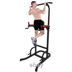 Heavy Duty Dip Station Pull Up Bar Power Tower Push Home Gym Core Fitness Rack