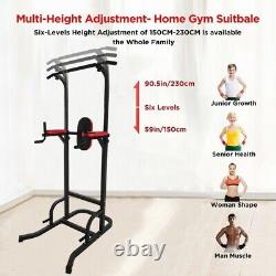 Heavy Duty Dip Station Pull Up Bar Power Tower Push Home Gym Core Fitness Rack