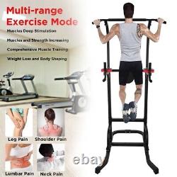 Heavy Duty Dip Station Pull Up Bar Power Tower Push Home Gym Core Fitness Rack