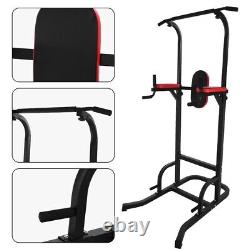 Heavy Duty Dip Station Pull Up Bar Power Tower Push Home Gym Core Fitness Rack