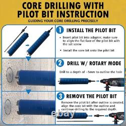 Heavy-Duty Dry Diamond Core Bit, 1-1/2 for Brick, SDS Plus Pilot, 9.5 Depth