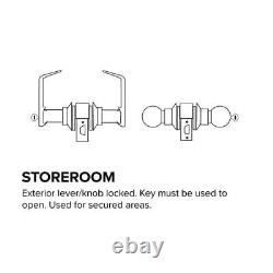 Heavy-Duty Stainless Steel Commercial Storeroom Knobset with Lock and IC Core
