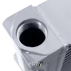 Mishimoto Universal Heavy-Duty Oil Cooler 17 Core Opposite-Side Outlets, Silver