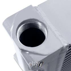 Mishimoto Universal Heavy-Duty Oil Cooler, 17 Core, Same-Side Outlets, Silver