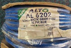 New Alto 2.5mm/3 Core Arctic Grade Heavy Duty Blue PVC Cable 100 Meters