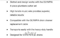 Olympia 115V 50FT Electric Auger w 5/16 Inner Core Cable Heavy Duty 410-323