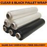 PALLET WRAP Clear & Black Stretch Cling Shrink Wrap Film Strong Cast Packing