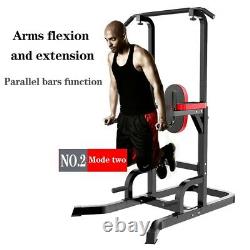 Power Tower Heavy Duty Adjustable Dip Station Chin Pull Up Bar Push Core Fitness