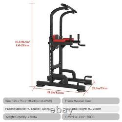 Power Tower Workout Dip Station For Home Gym Strength Core Training Fitness