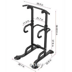 Power Tower Workout Dip Station For Home Gym Strength Core Training Fitness