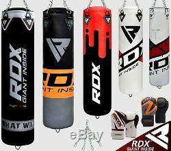 RDX Heavy Duty Punching Bag Boxing Gloves 60 LB MMA Kickboxing Training G-Core