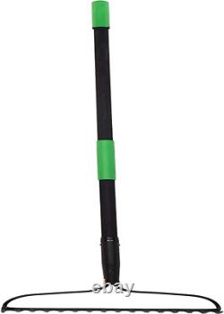 Rake with Heavy Duty Construction, Fiberglass Core, Ergonomic No-Slip H-Grip Han