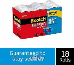 Scotch Heavy Duty Shipping Packaging Tape, 1.88 x 54.6 Yards, 3 Core, Clear