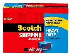 Scotch Heavy Duty Shipping Packaging Tape 1.88 x 54.6 Yards 3 Core Clear Gr