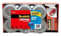 Scotch Heavy Duty Shipping Packaging Tape with Hand Dispenser, 3 Core, 1.88 x