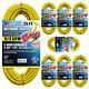 US Wire 25-FT 12 3 SJTW Heavy Duty Extension Cord Yellow Lighted Plug 8 Pk